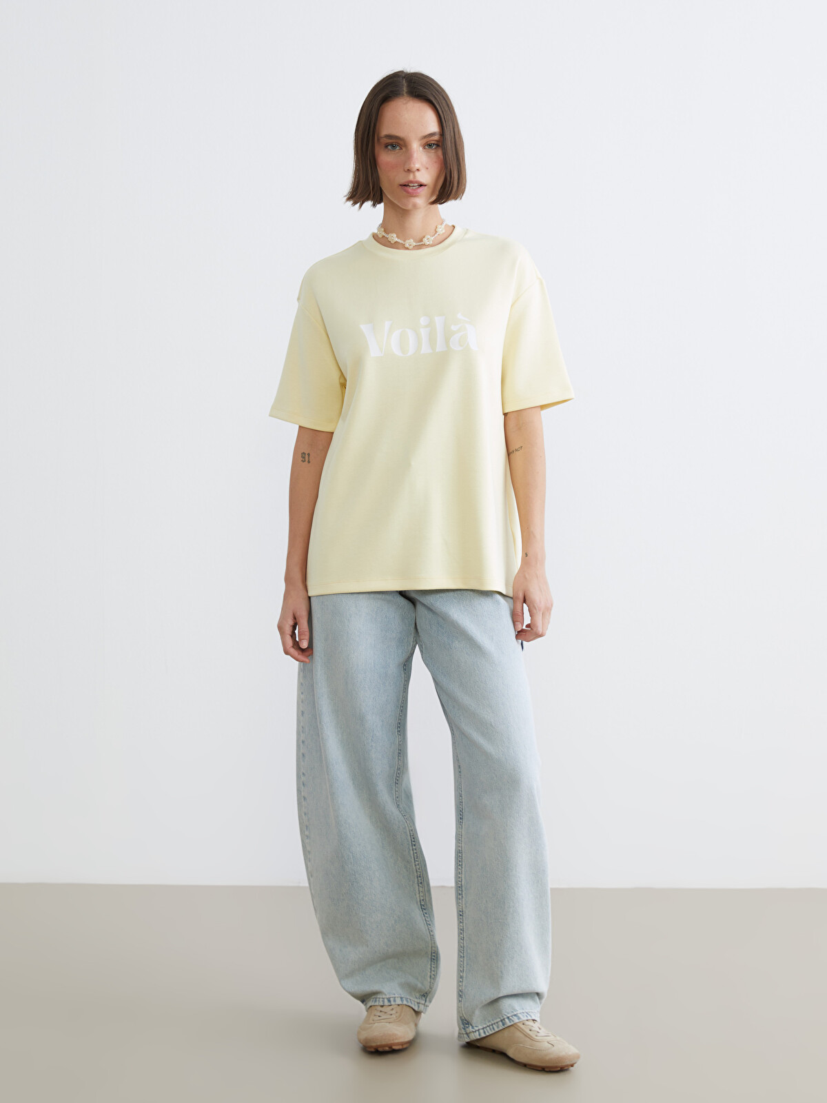 XSIDE Crew Neck Soft Touch Women's T-shirt - S6BN79Z8-ZRX | LC Waikiki