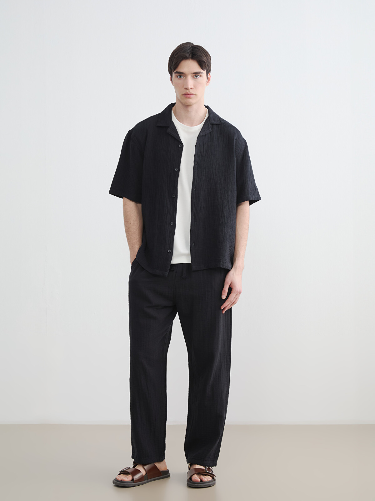 XSIDE Loose Fit Men's Muslin Trousers - S6BR86Z8-RQL | LC Waikiki