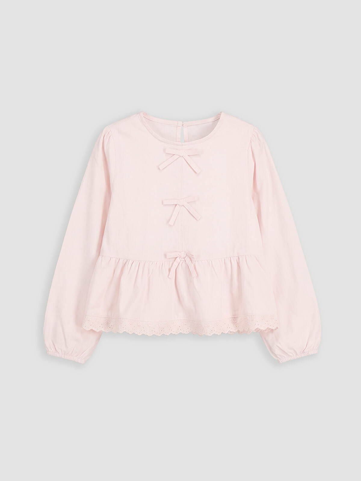 LCW Kids Bow Detailed Girls' Peplum Blouse - S6BS62Z4-KFG | LC Waikiki