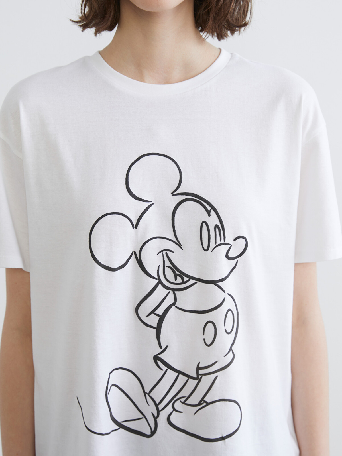 XSIDE Mickey Mouse Print Women's T-Shirt - S6BS77Z8-Q6K | LC Waikiki