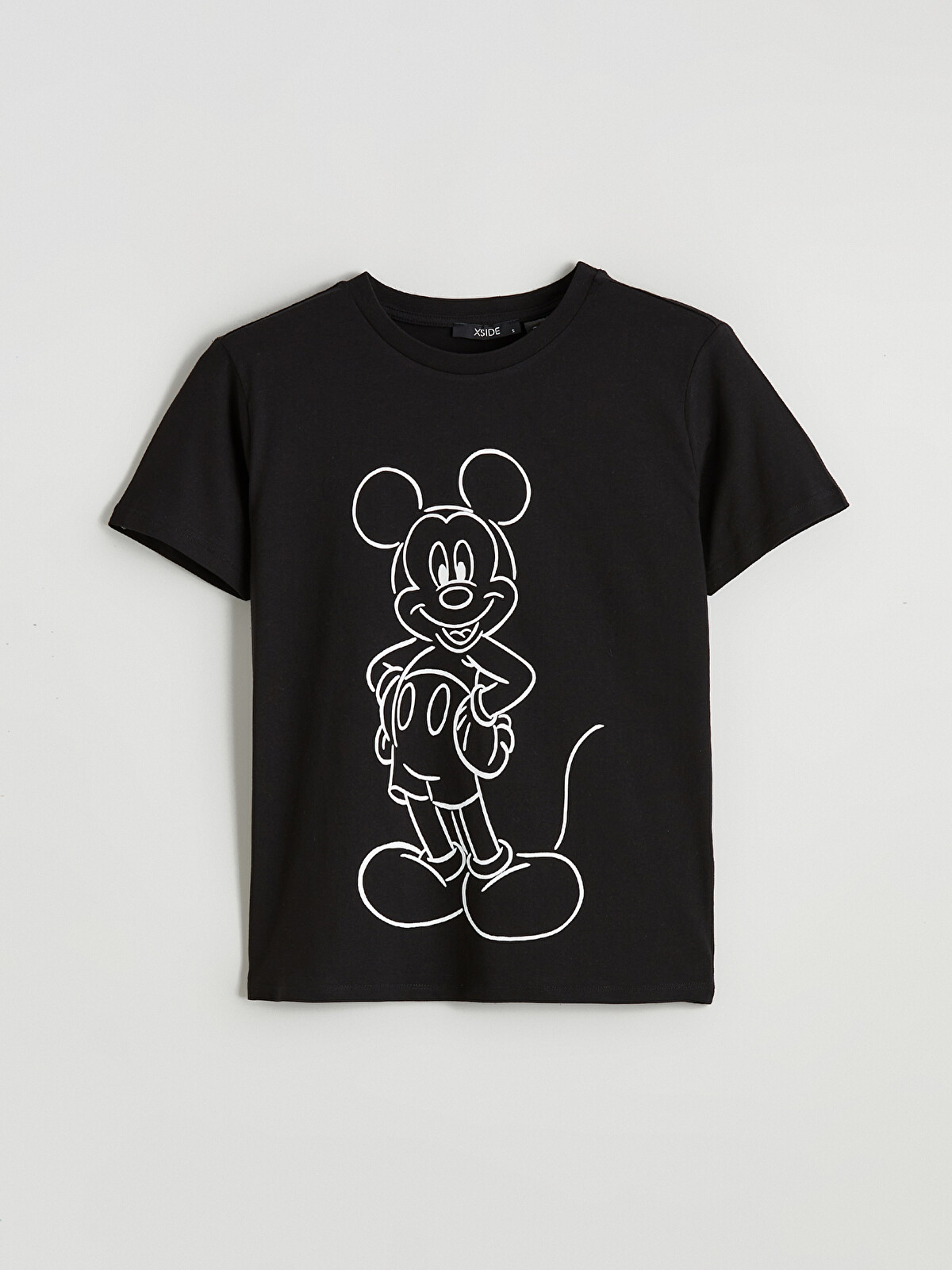XSIDE Tricou damă cu guler rotund și imprimeu Mickey Mouse