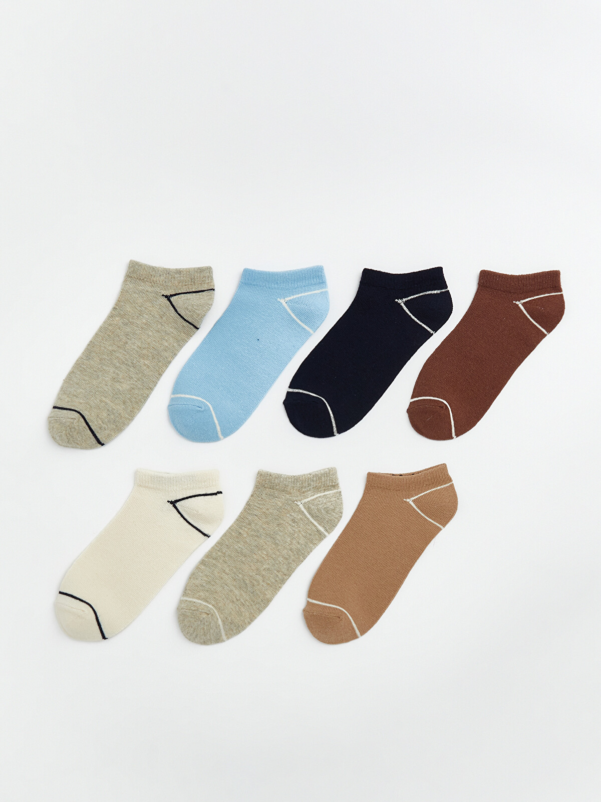 Kei　904545 LCW Kids Striped Boys' Trainer Socks 7 Pack - S6BV99Z4-K00 | LC