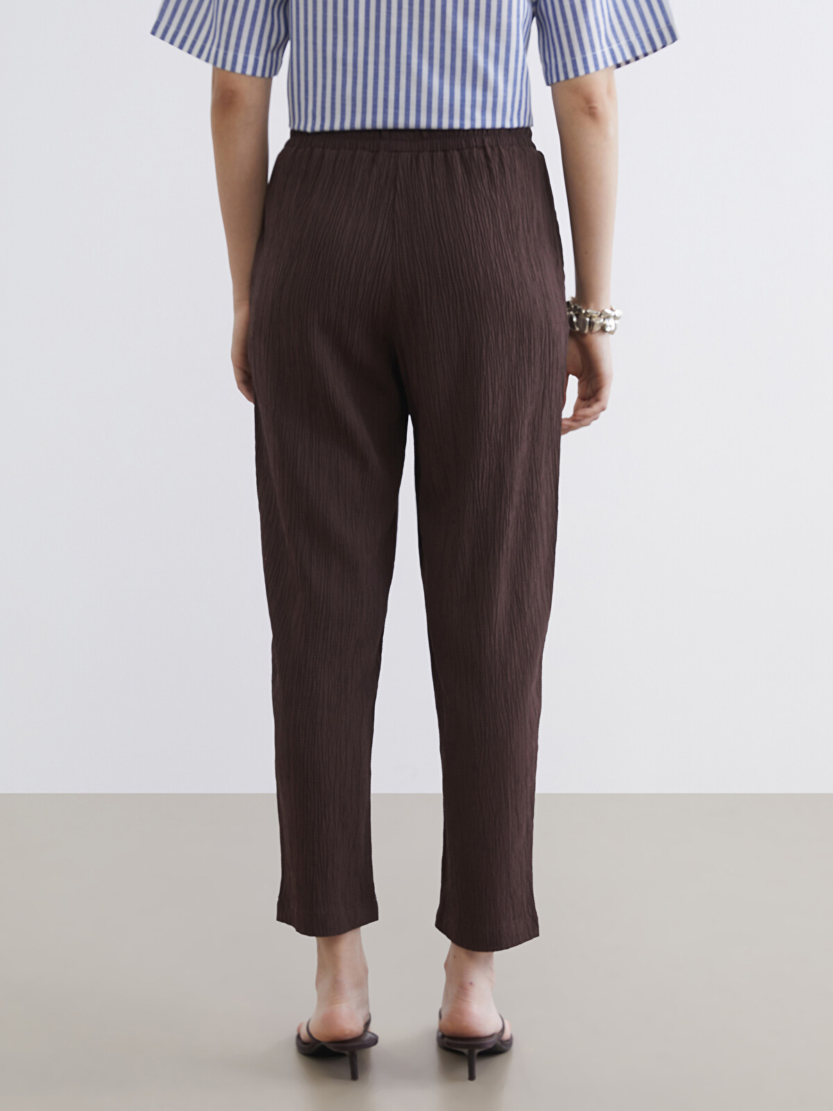 LCW Vision Elastic Waist Carrot Fit Women's Trousers - S6CE03Z8