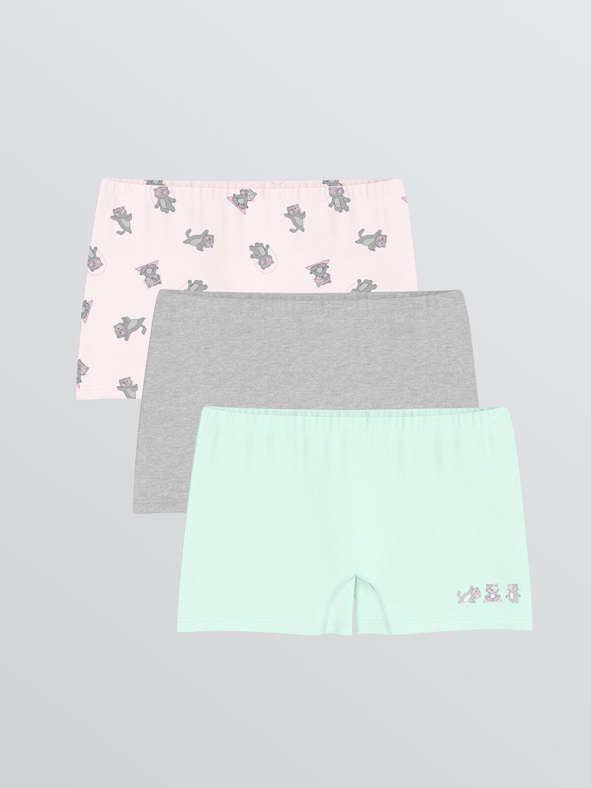LCW Kids Desenli Kız Çocuk Boxer 3'lü