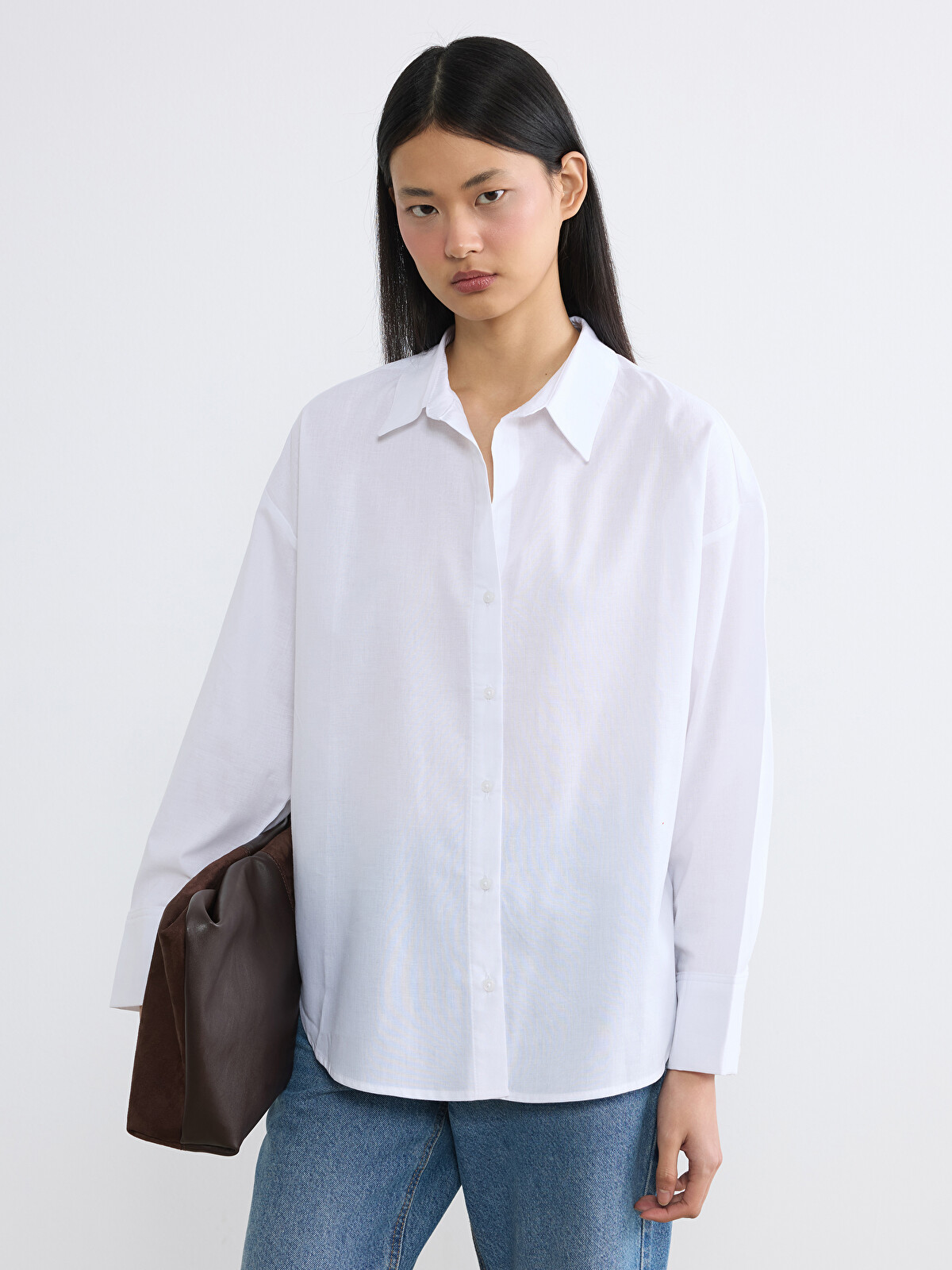 LCW Vision Poplin Women's Shirt - S6CE42Z8-Q6K | LC Waikiki