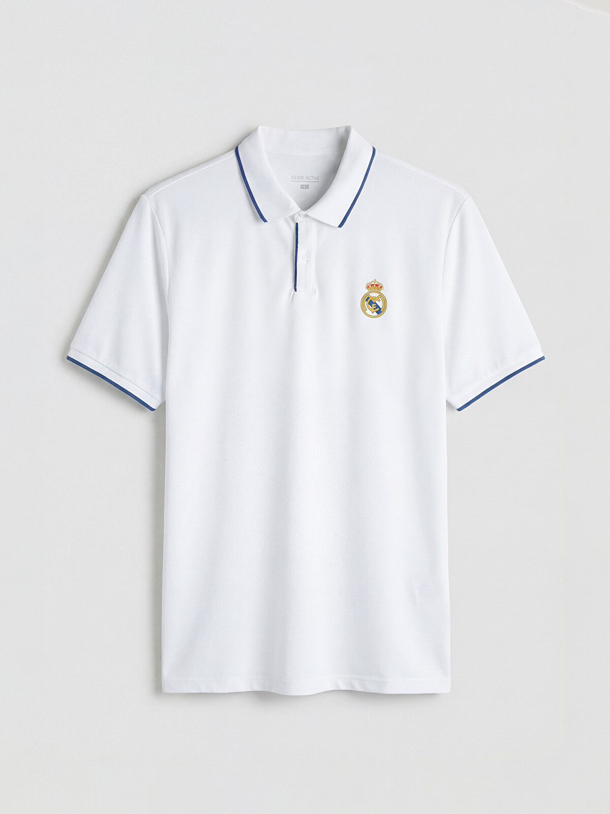  Real Madrid シャツ Mサイズ XSIDE ACTIVE Beyaz Polo Yaka Real Madrid Nakışlı Erkek Spor Tişört