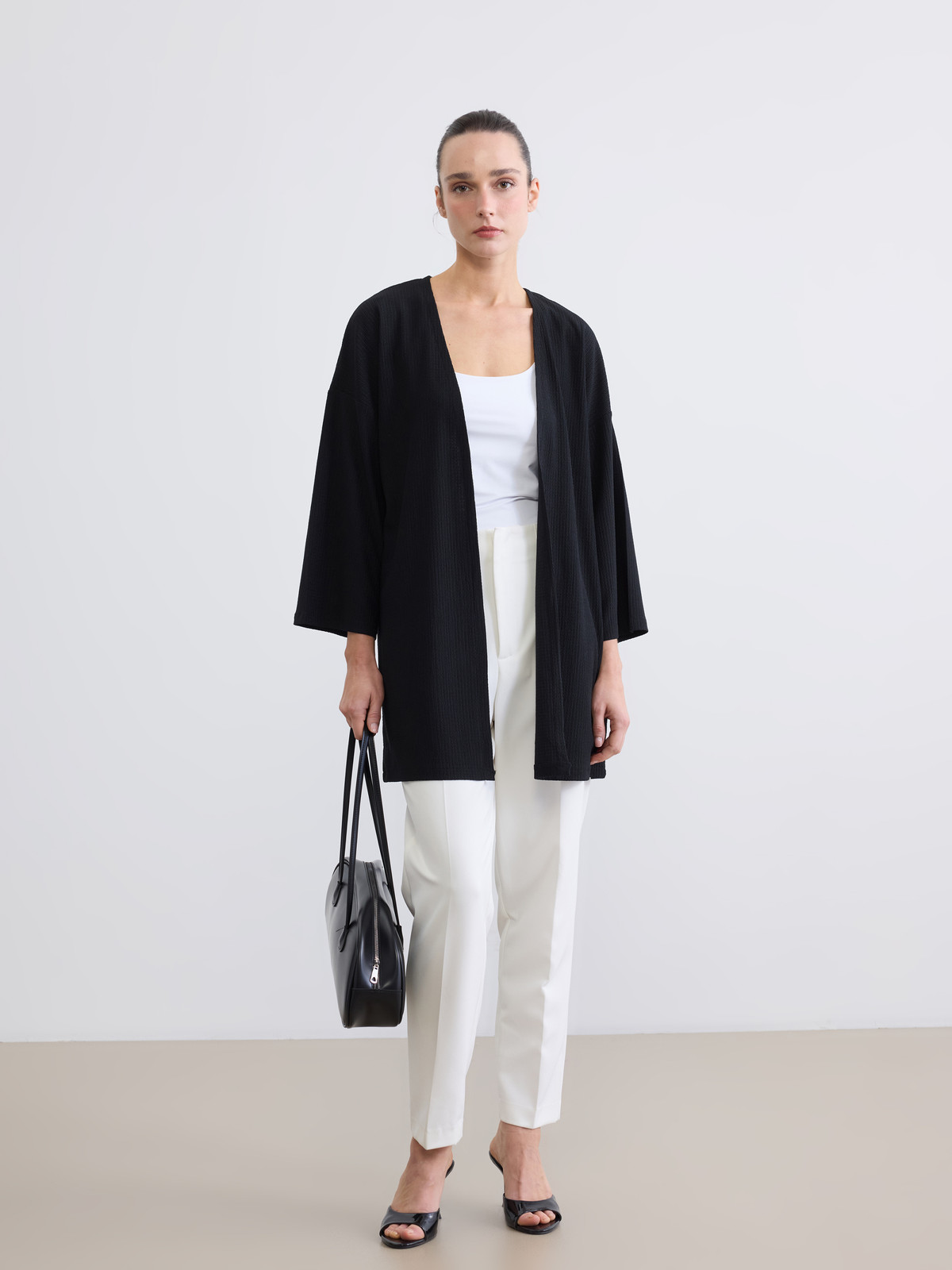 LCWAIKIKI Classic Shawl Collar Ribbed Women's Cardigan - S6CH70Z8