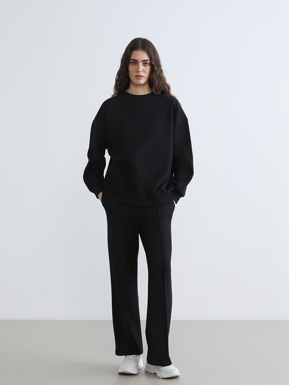 LCW Vision Women's Wide Leg Sweatpants With Elastic Waistband