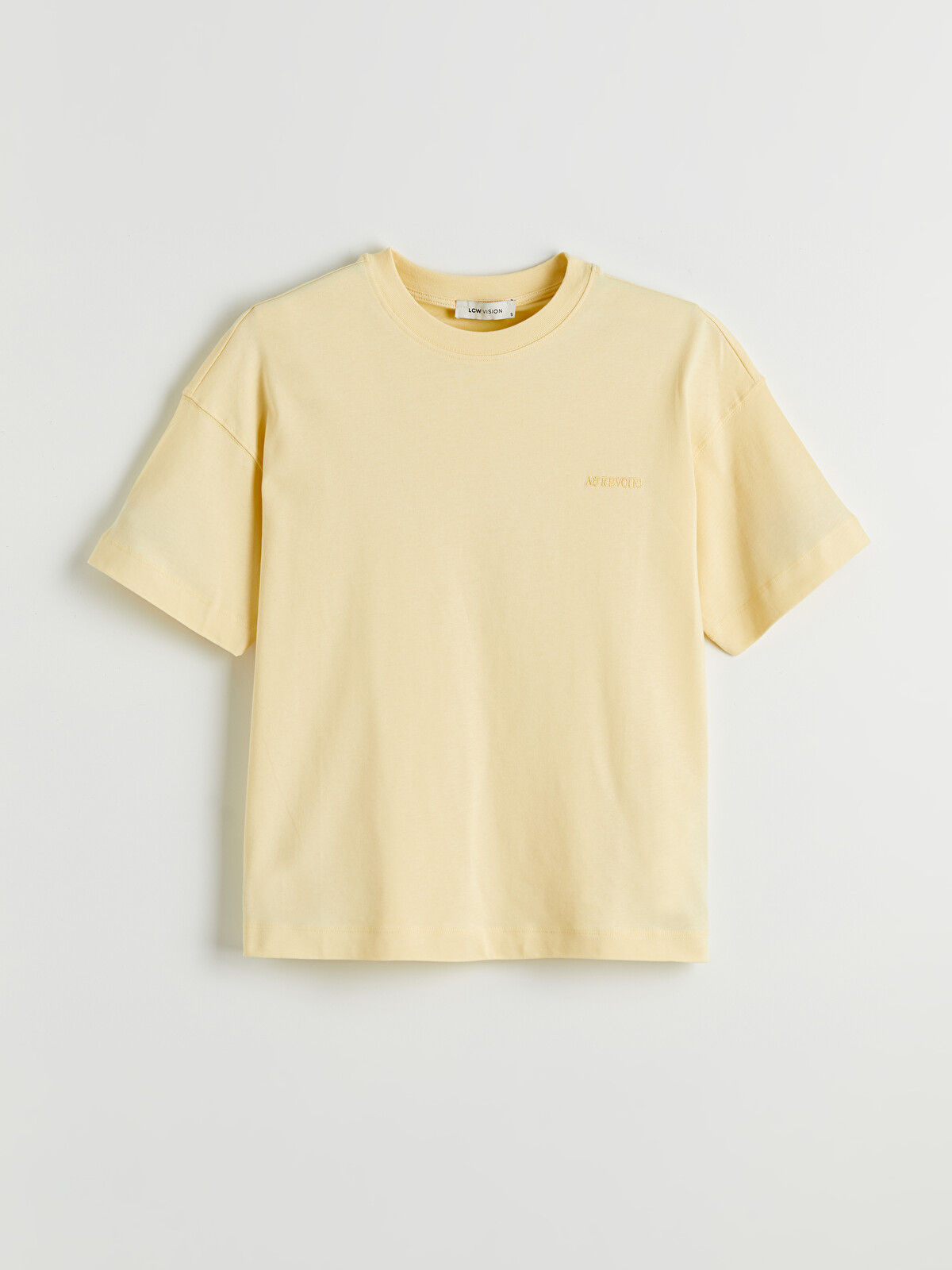 LCW Vision Crew Neck Embroidered Oversize Women's T-Shirt