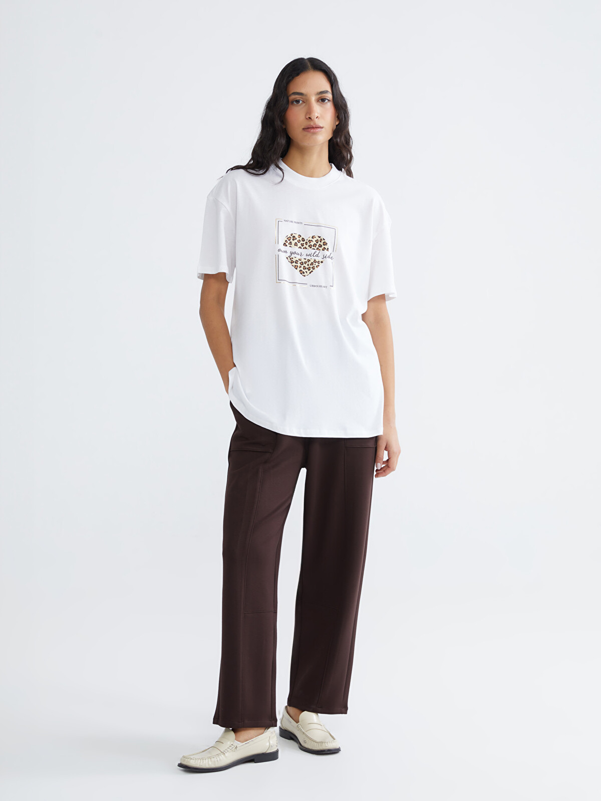 LCW Modest High Neck Printed Women's Tee - S6CL17Z8-Q6K | LC Waikiki