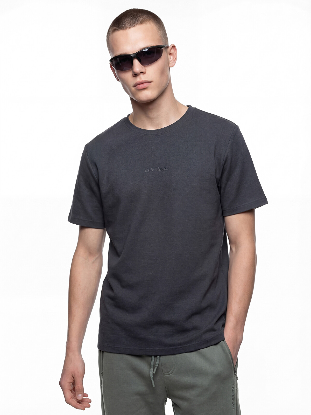 XSIDE Crew Neck Embroidered Men's T-Shirt - S6CL78Z8-ZHQ - LC Waikiki