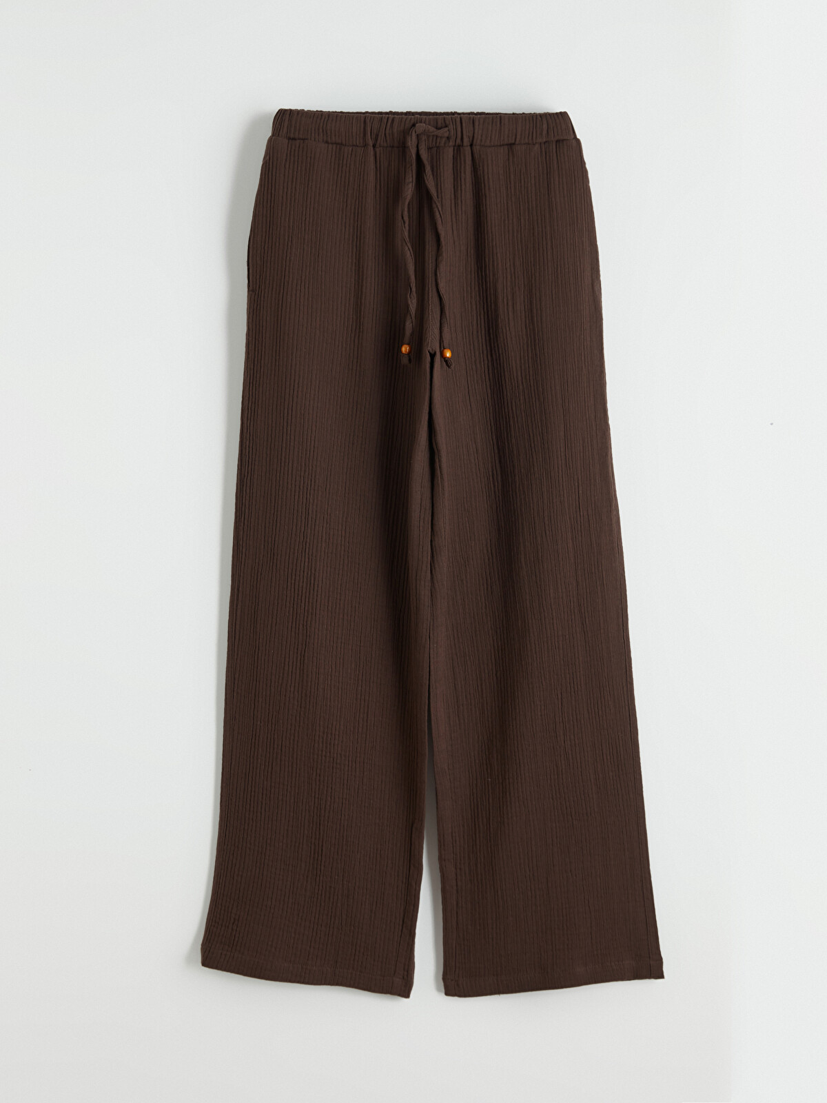 LCW Vision Textured Women's Trousers with Elastic Waistband