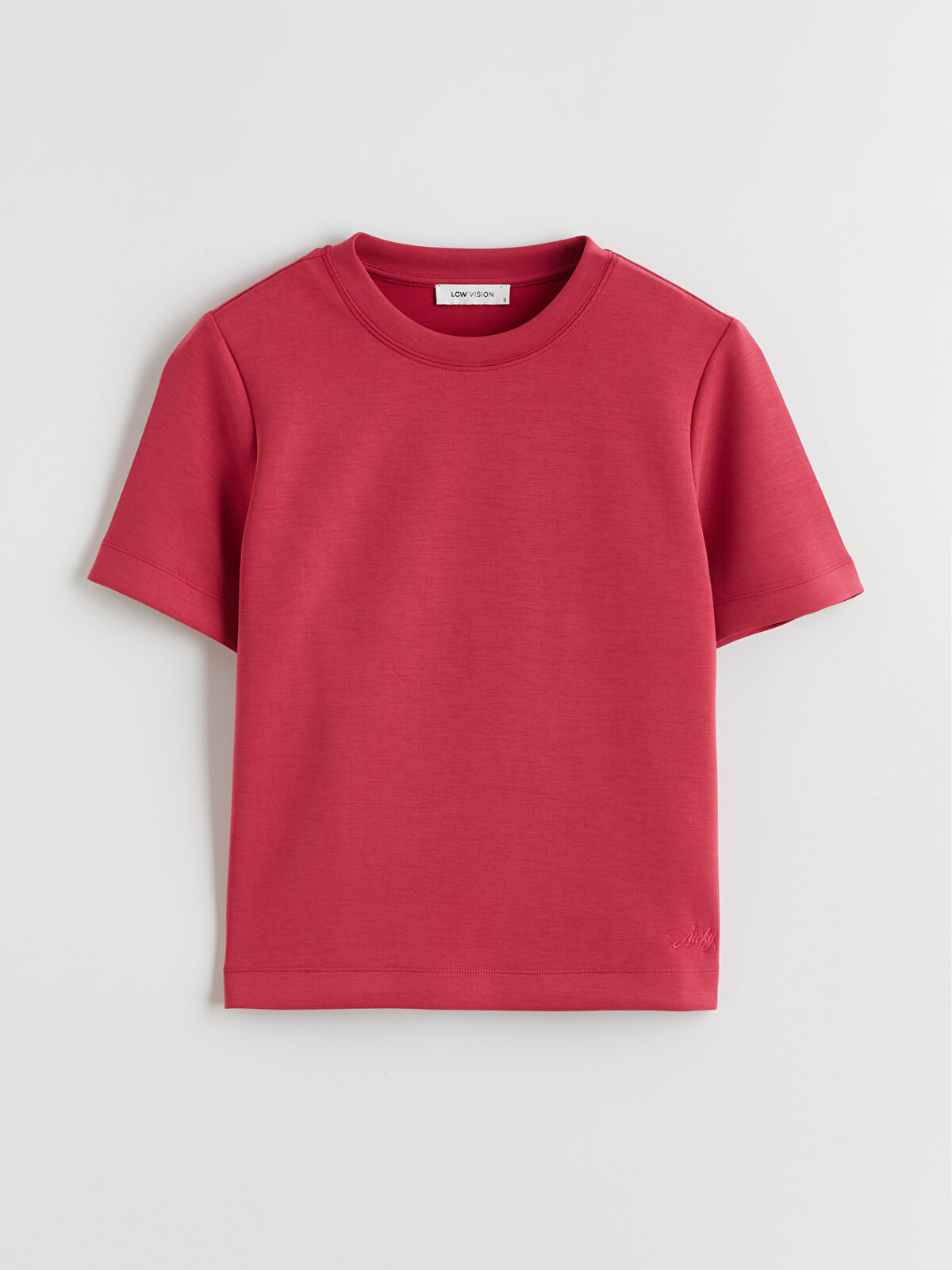 LCW Vision Soft Touch Crew Neck Women's T-Shirt - S6CM67Z8-HMH