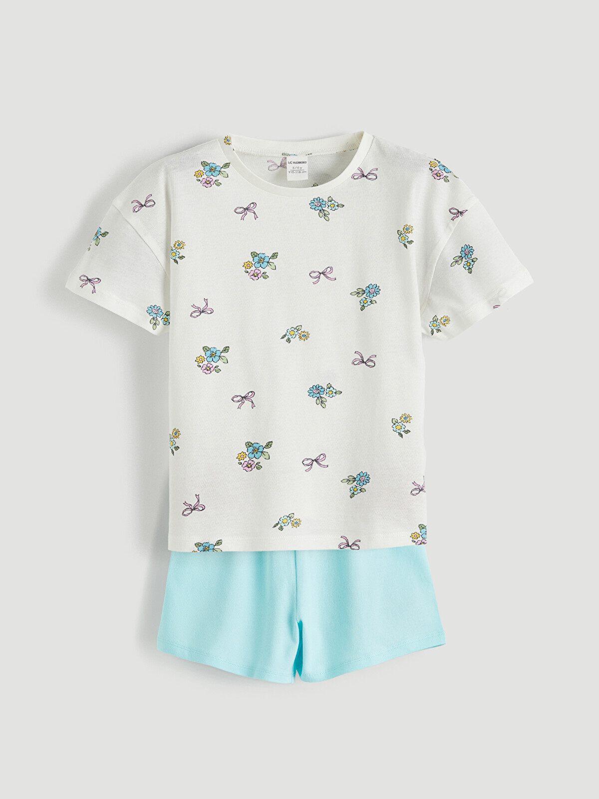 MAA様 LCW Kids Bisiklet Yaka Çiçekli Kız Çocuk Tişört ve Şort - S6DC67Z1