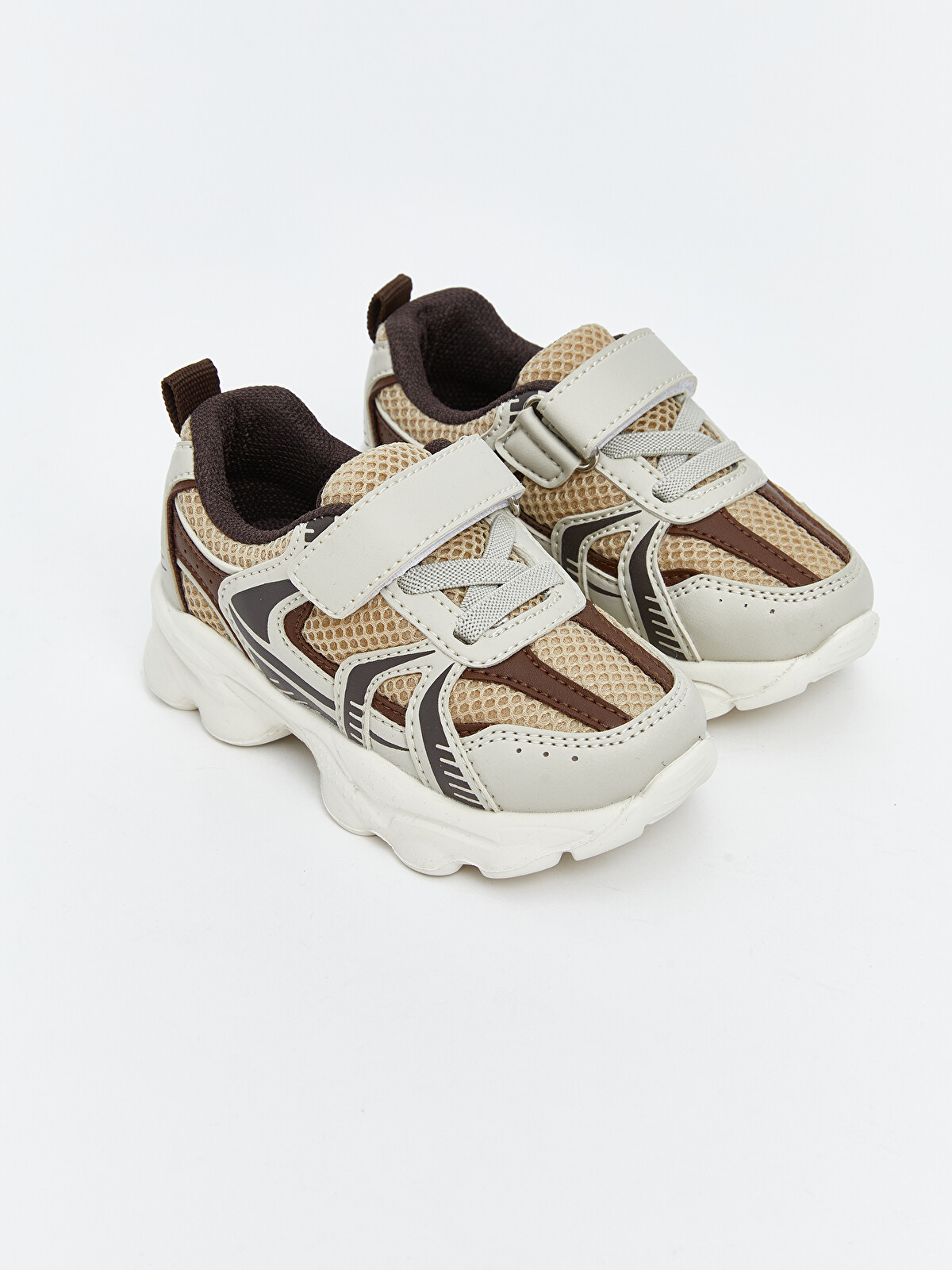 LCW STEPS Kahverengi Bağcık ve Cırt Cırtlı Erkek Bebek Spor