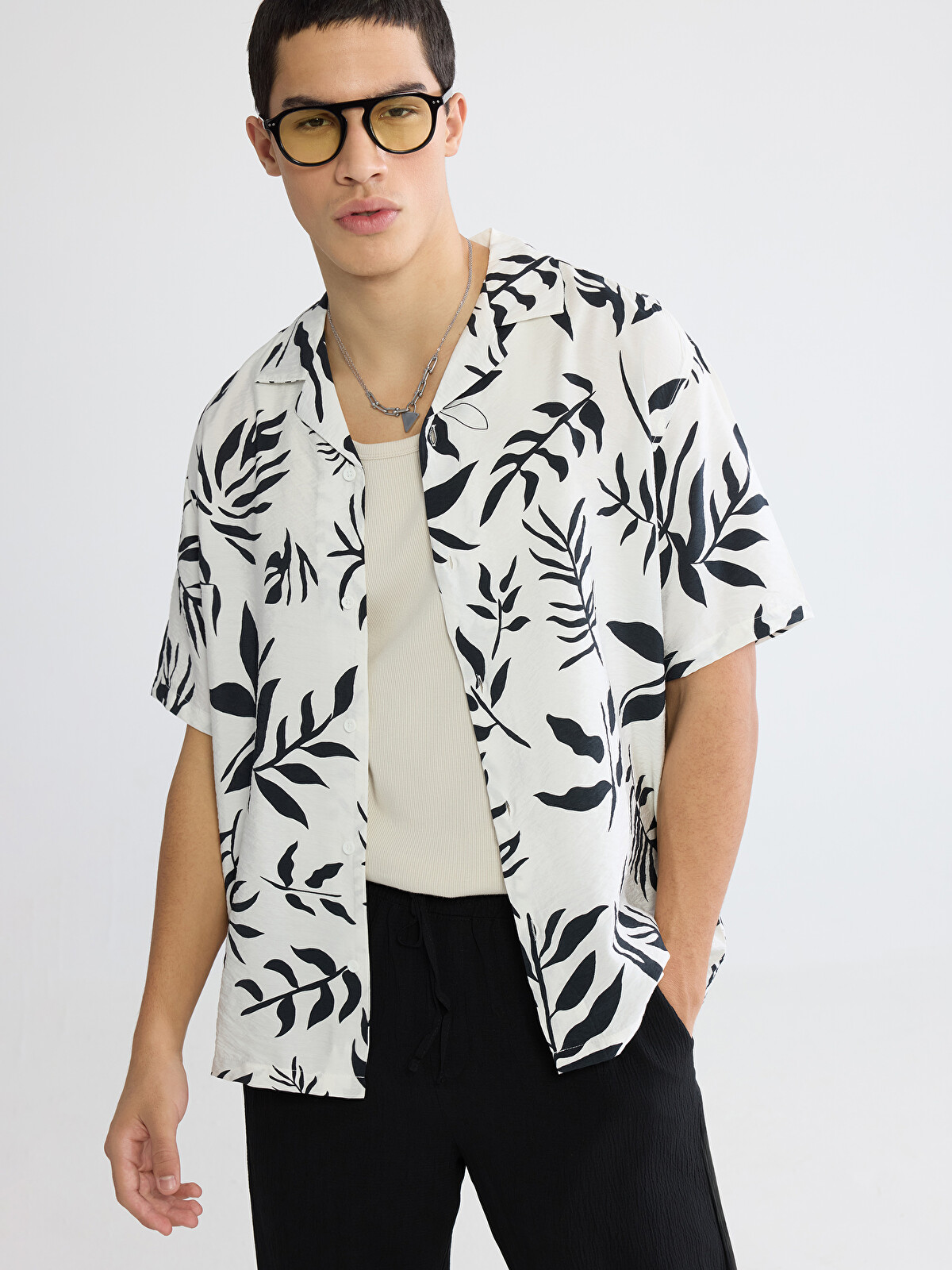 XSIDE Regular Fit Patterned Men's Viscose Shirt - S6DE83Z8-LU7