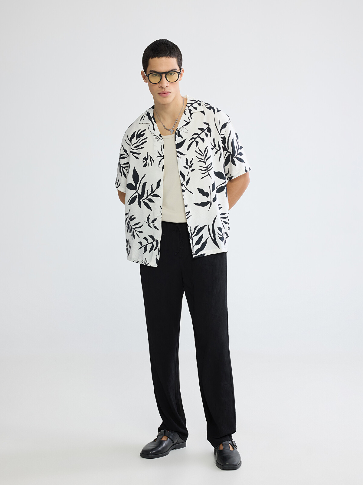 XSIDE Regular Fit Patterned Men's Viscose Shirt - S6DE83Z8-LU7