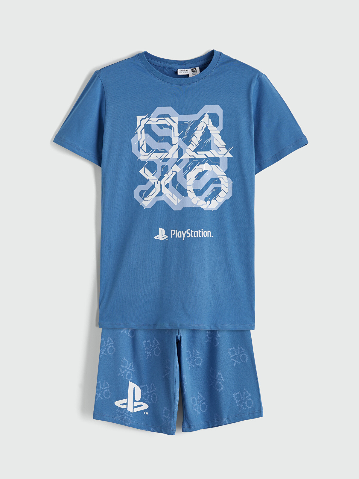 LCW Kids Mavi Erkek Çocuk PlayStation Baskılı Şortlu Pijama Takımı
