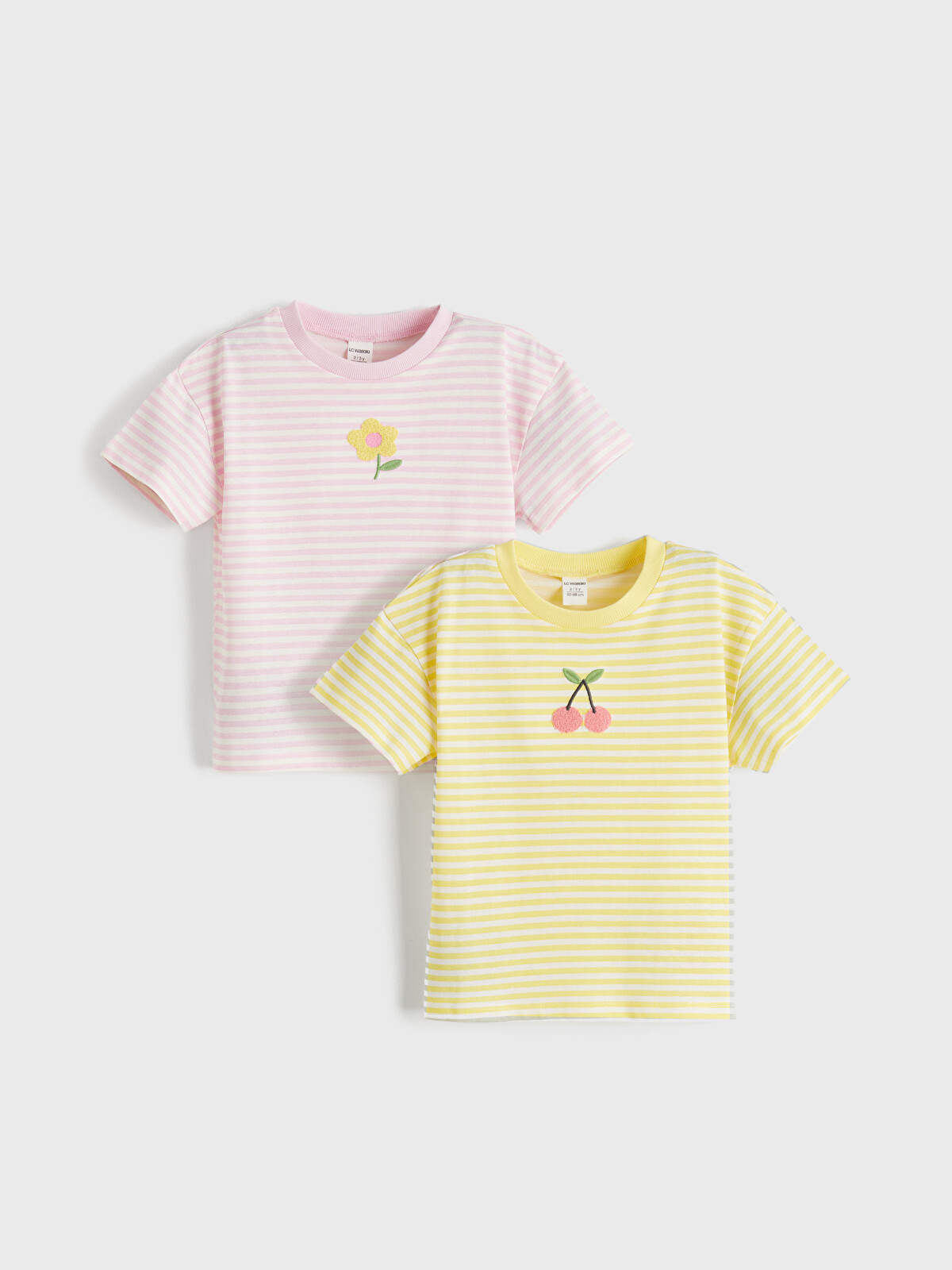 LCW Kids Embroidered Girls' T-Shirt Set of 2 - S6DF69Z1-LKF | LC