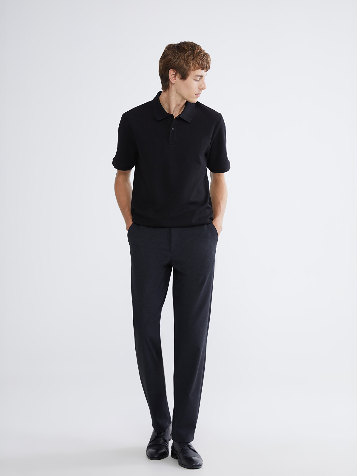 SOUTHBLUE Polo Collar Men's Textured T-shirt - S6DS69Z8-CVL | LC