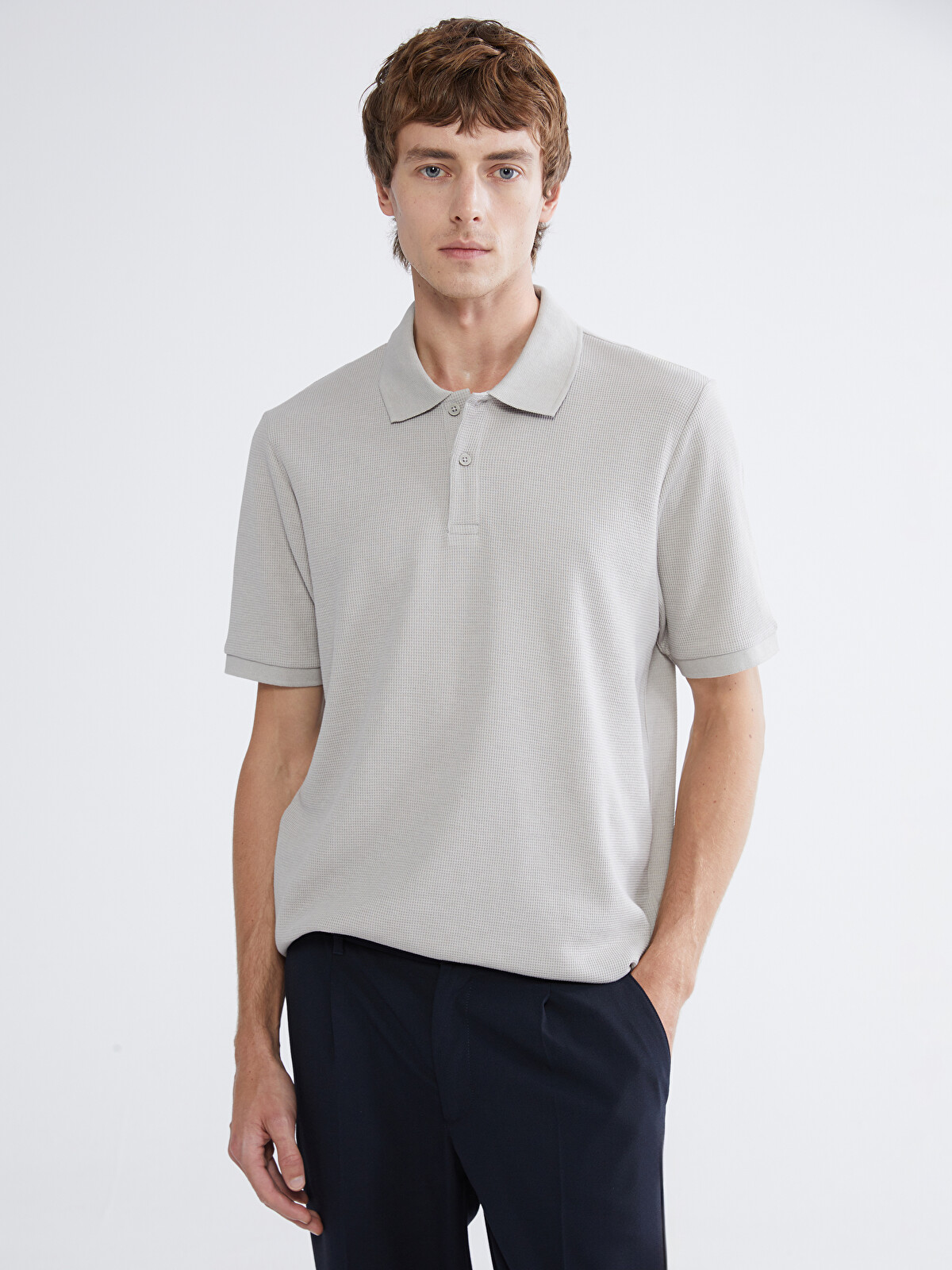 【希少】sullen vintage knit polo shirts 深水光太 SOUTHBLUE Polo Yaka Erkek Dokulu Tişört - S6DS69Z8-YMC | LC Waikiki