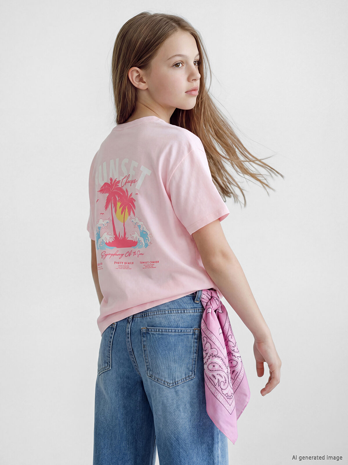 LCW Kids Crew Neck Girls' Printed T-Shirt