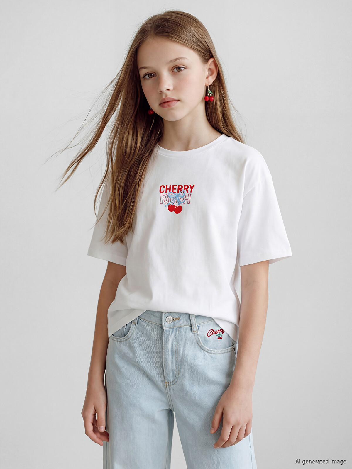 LCW Kids Crew Neck Printed Girls' T-shirt - S6DY84Z4-Q6K | LC Waikiki
