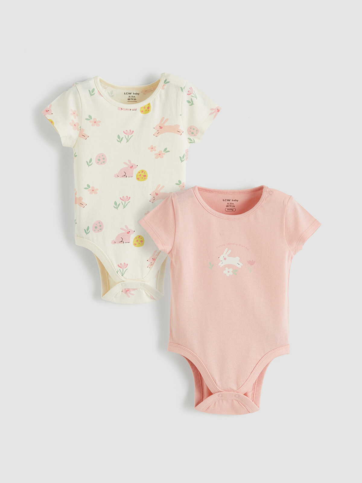 LCW baby Two-piece Snap-closure Bodysuit Set For Baby Girls With A