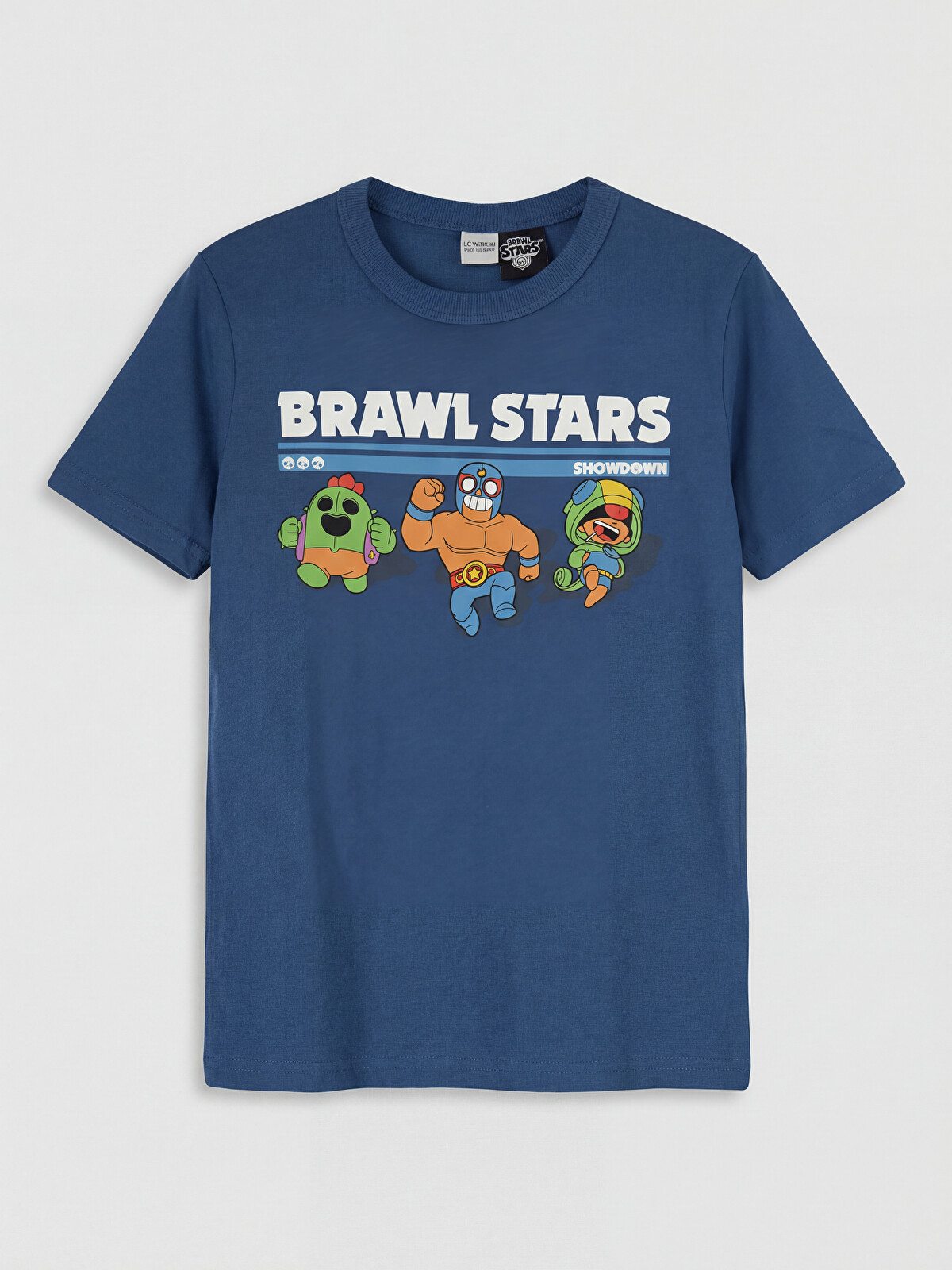 LCW Kids Lacivert Bisiklet Yaka Brawl Stars Baskılı Erkek Çocuk