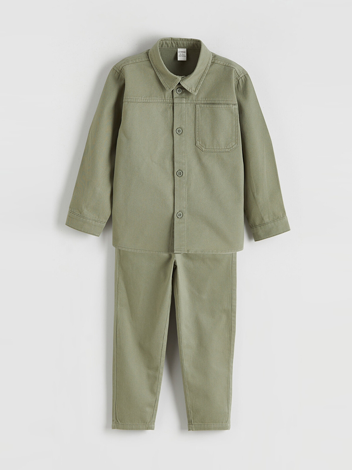 LCW Kids Boys' Gabardine Shirt And Pants - S6EH31Z1-GUY | LC Waikiki