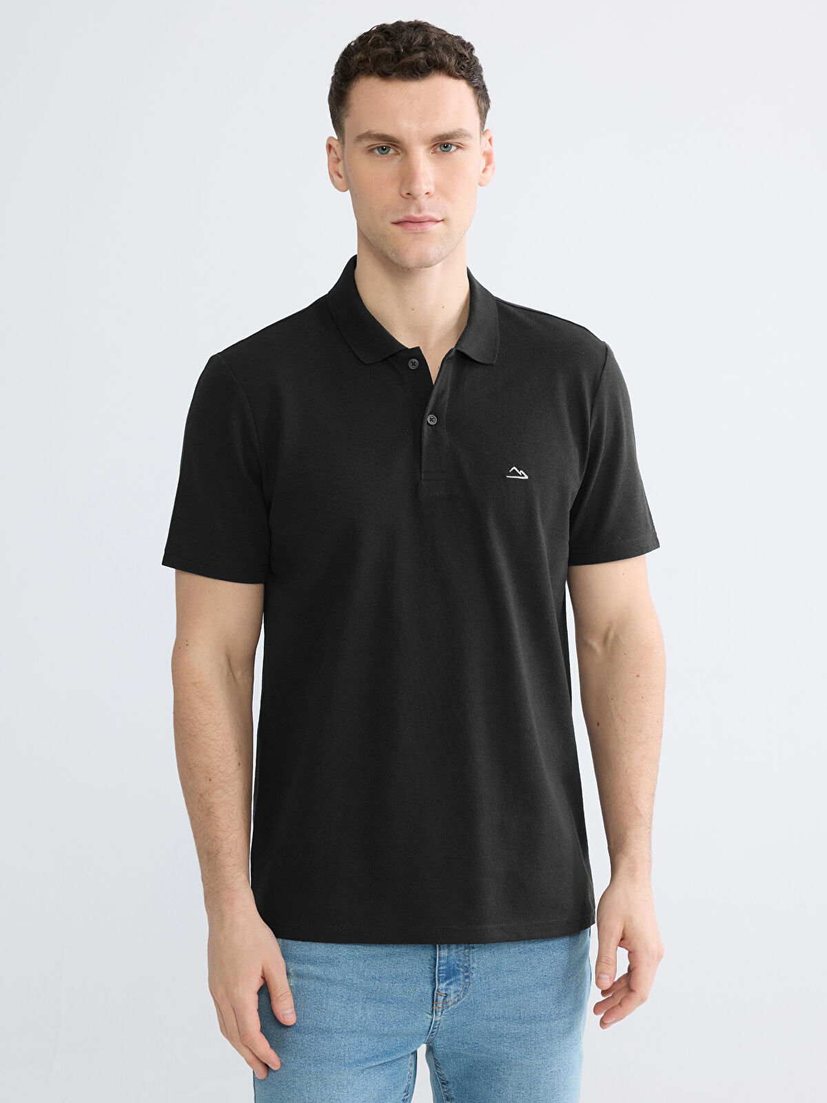 LC WAIKIKI Siyah Polo Yaka Pike Erkek Tişört - S6EO18Z8-CVL | LCW