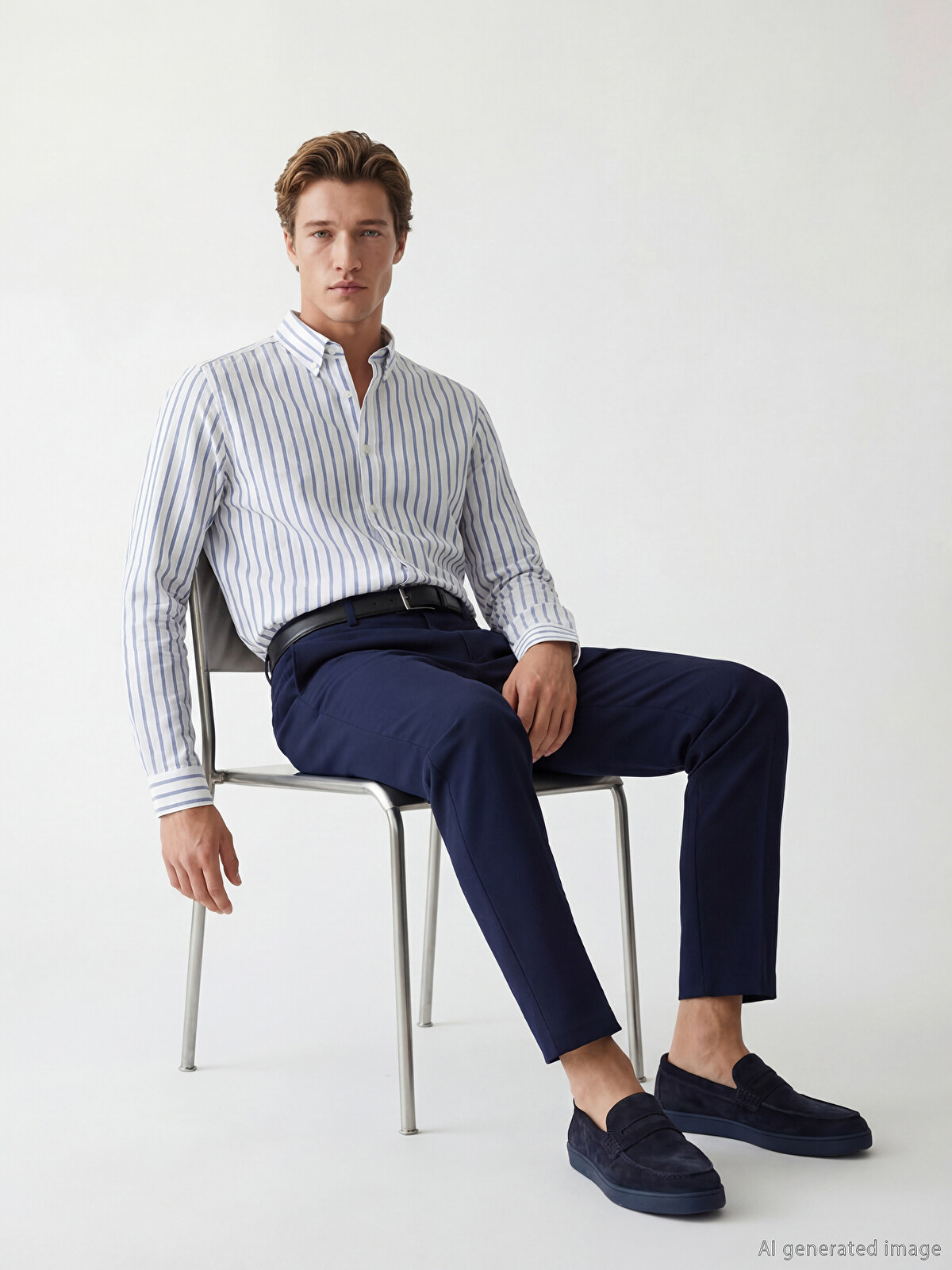 SOUTHBLUE Regular Fit Striped Poplin Men's Shirt - S6EP34Z8-LEN
