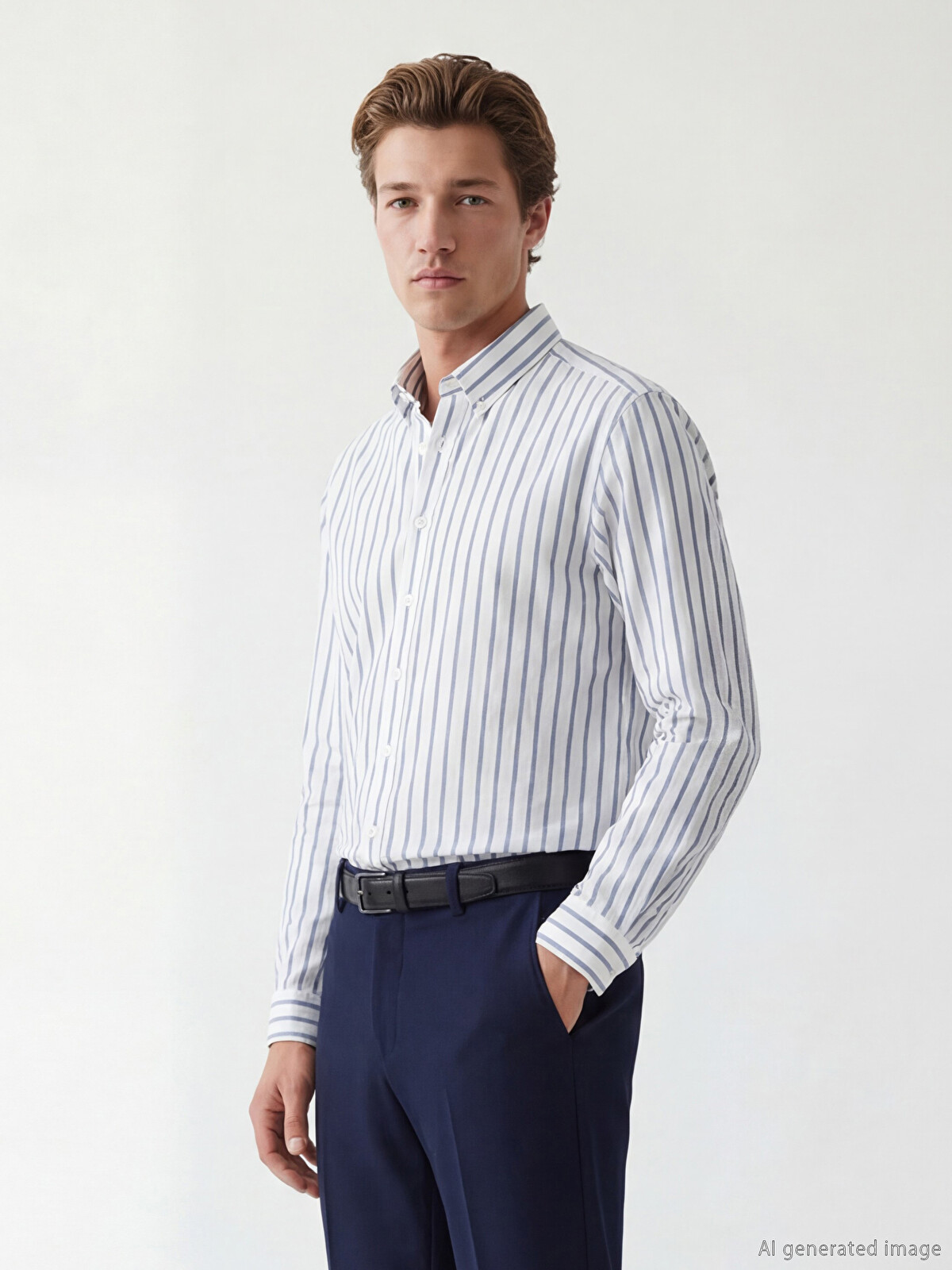 SOUTHBLUE Regular Fit Striped Poplin Men's Shirt - S6EP34Z8-LEN