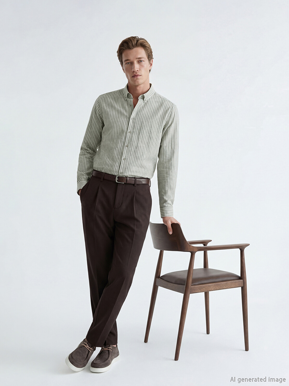 ハジメ SOUTHBLUE Cămașă bărbătească regular fit din poplin în dungi