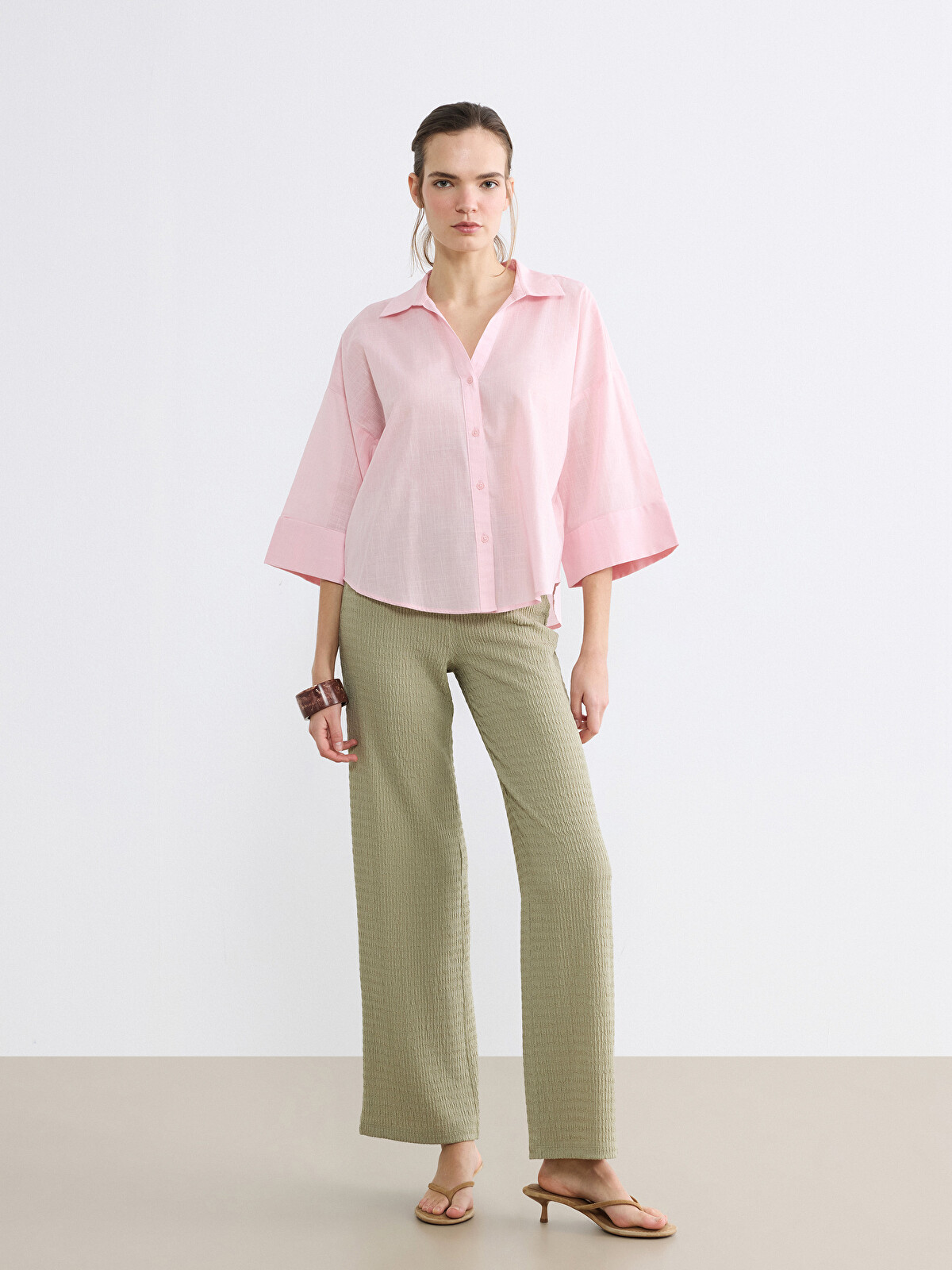 Typology♡L64 ♡T31 ♡L42 LCW Vision Oversize Poplin Women's Shirt - S6EQ69Z8-942 | LC Waikiki