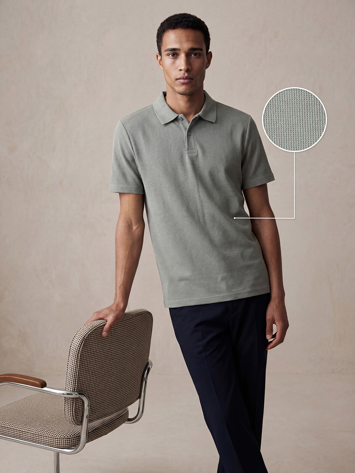 LCWAIKIKI Classic Gri Polo Yaka Erkek Tişört - S6EQ84Z8-MVK | LCW