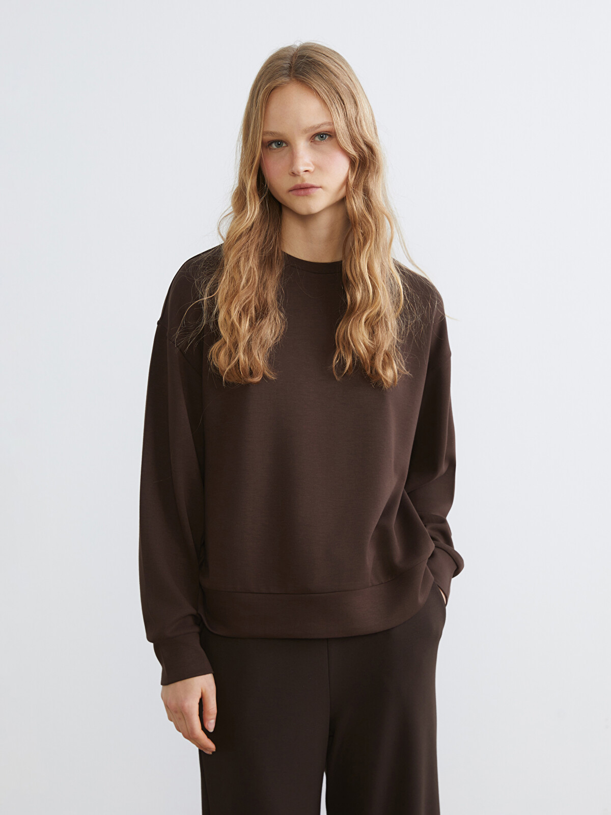 XSIDE Oversize Soft Touch Kadın Sweatshirt - S6ES09Z8-ZP7 | LCW