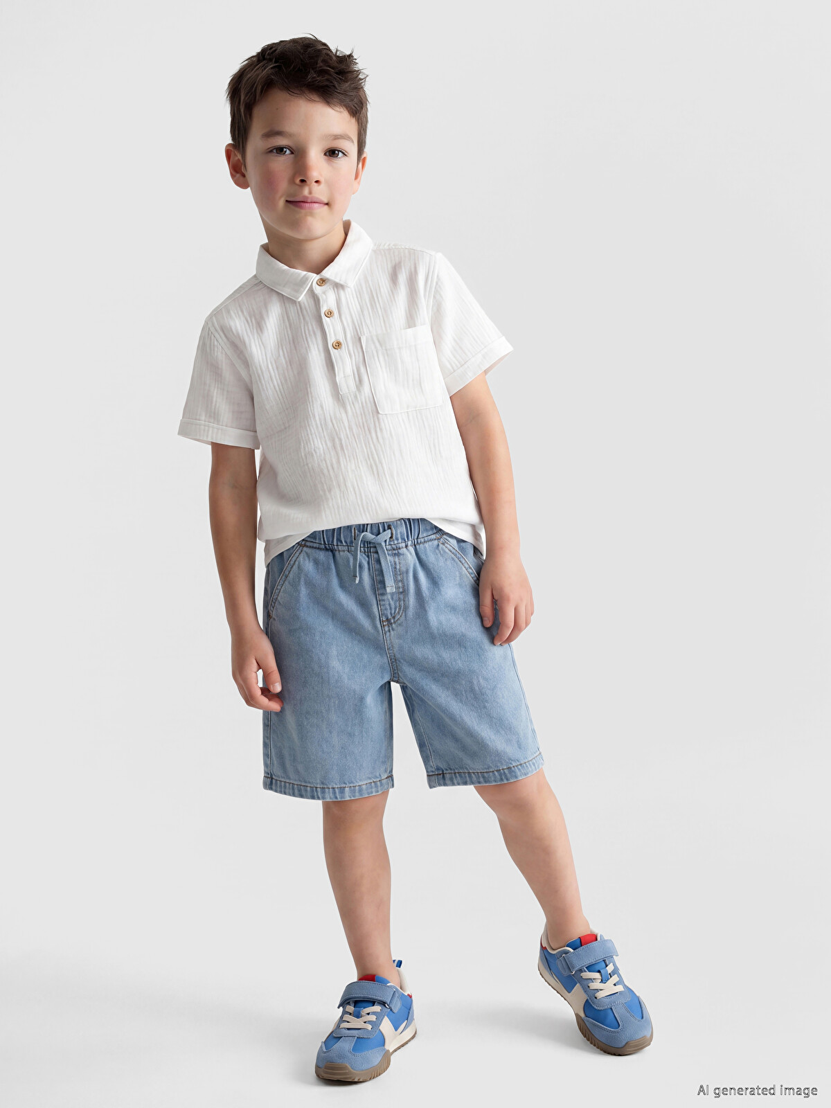LCW Kids Beli Lastikli Erkek Çocuk Jean Şort - S6EY21Z1-H45 | LC