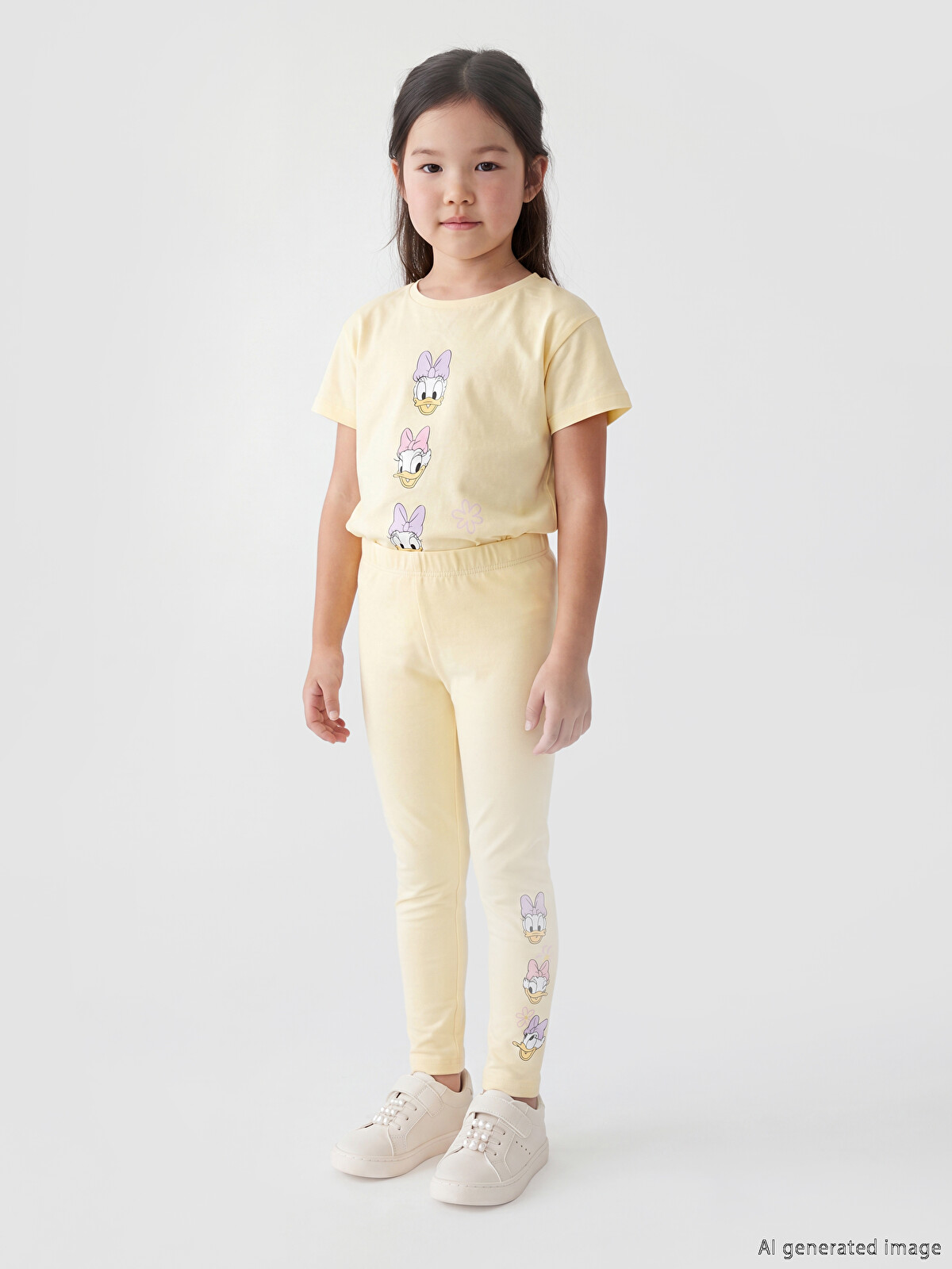 LCW Kids Daisy Duck Printed Girls' Leggings 2 Pack - S6FD44Z1-FRS