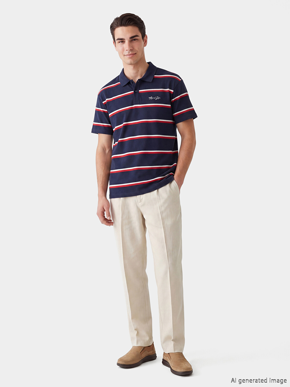 XSIDE Polo Yaka Çizgili Erkek Tişört - S6FF65Z8-LGS | LC Waikiki