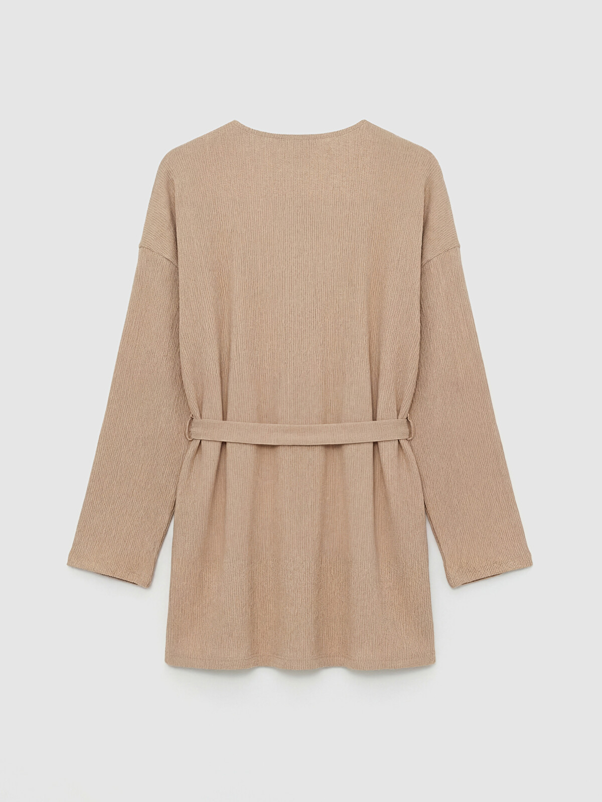 LCW Modest Shawl Collar Belted Women's Cardigan - S6FK21Z8-FYV