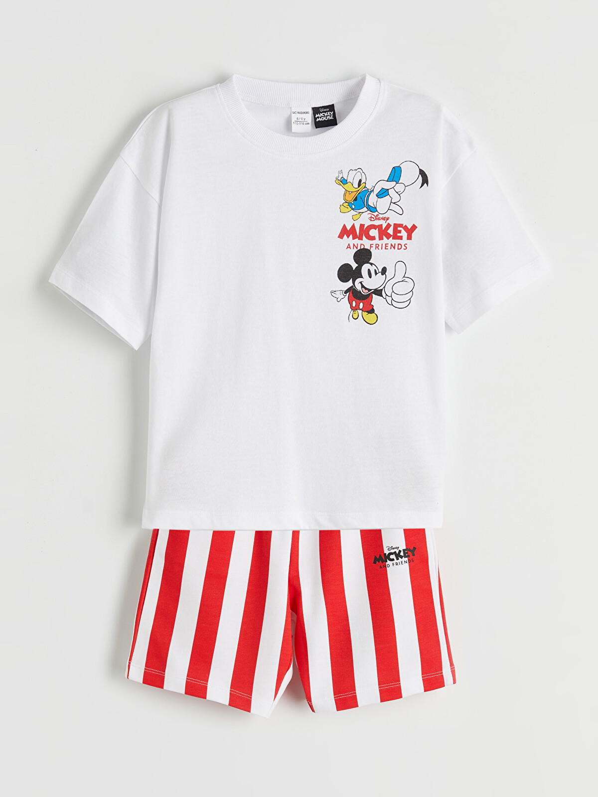 LCW Kids Beyaz Penye Baskılı Standart & Regular Erkek Çocuk Takım