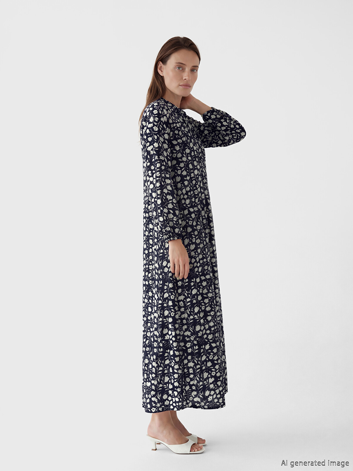 LCW Grace Grandad Collar Patterned Dress