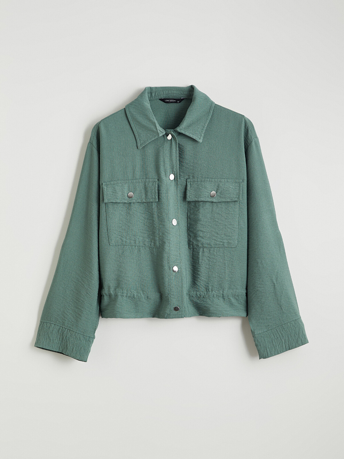 LCW Vision Textured Oversize Women's Shirt - S6FV40Z8-H9D | LC Waikiki