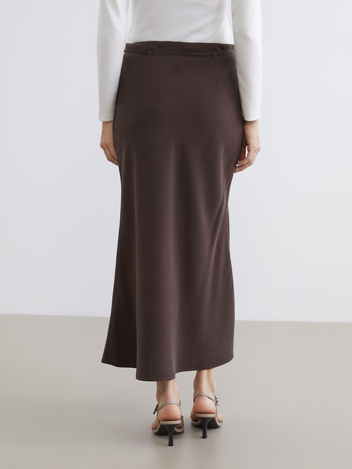 LCW Vision Women's Zippered Sash A-line Skirt - S6G155Z8-D2N | LC