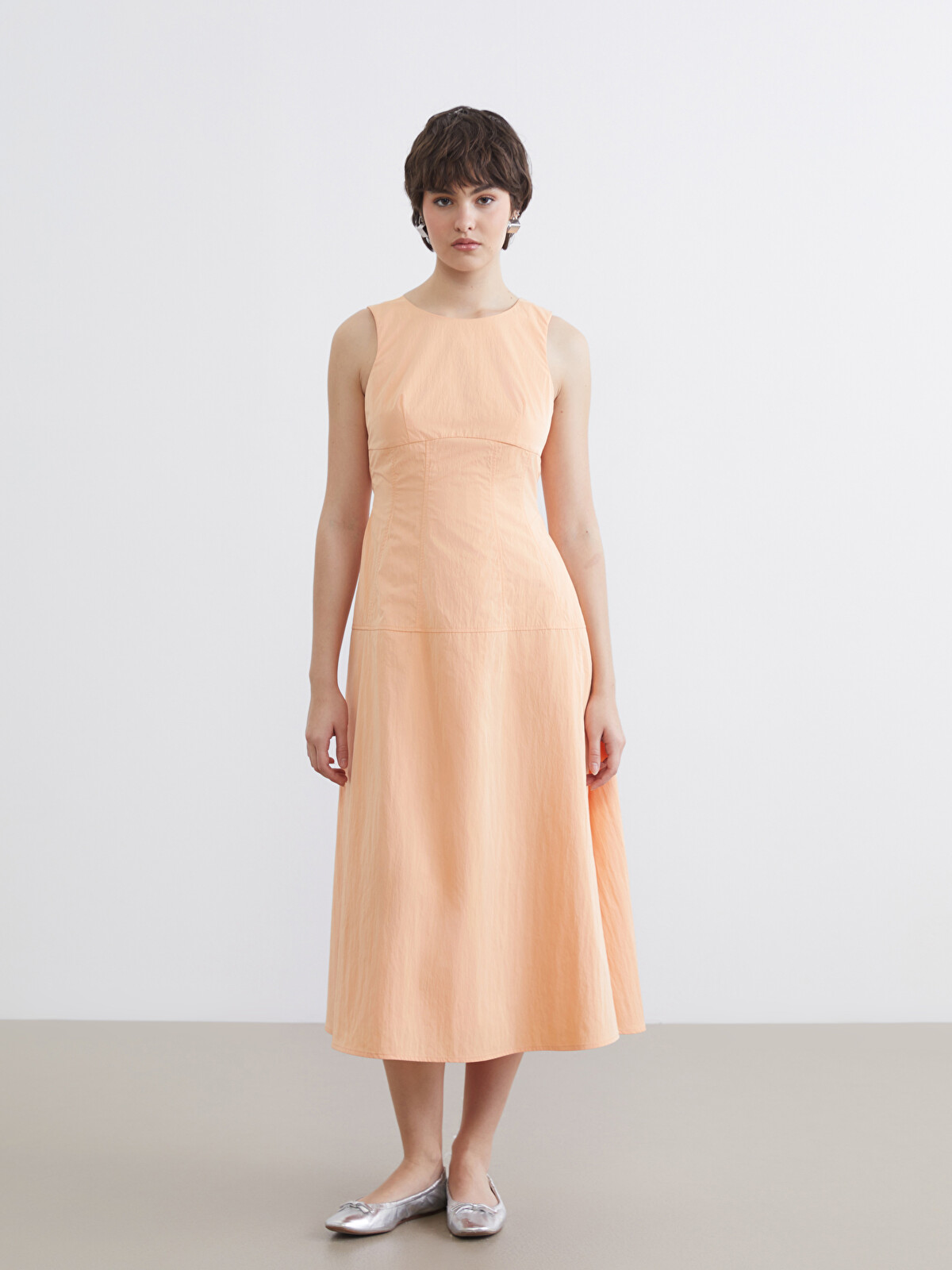 XSIDE Crew Neck Sash A-Line Dress - S6G652Z8-J3A | LC Waikiki
