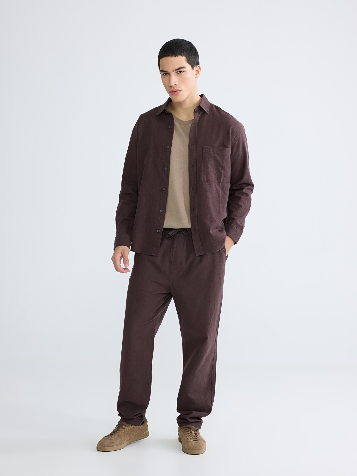 メンズウェア rt23822 XSIDE Comfortable Fit Men's Linen Look Men's Trousers - S6G849Z8