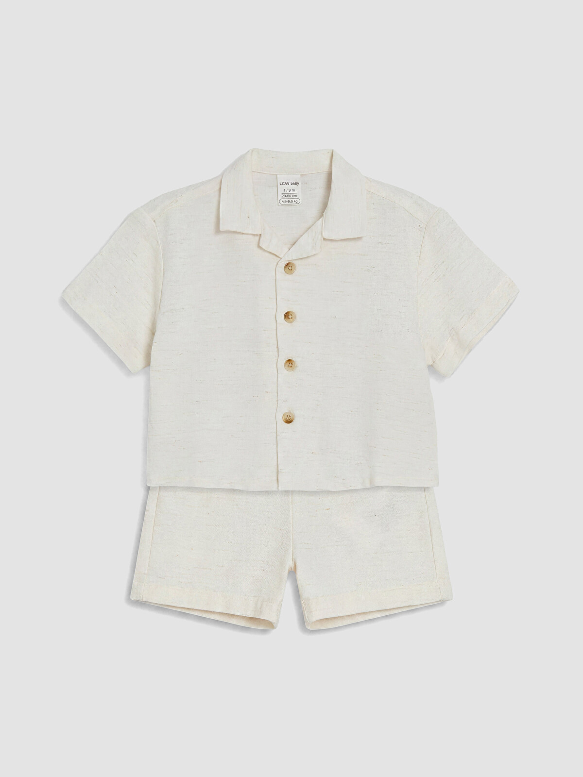LCW baby Linen-look Baby Boys' Shorts Set - S6G866Z1-D4N | LC Waikiki