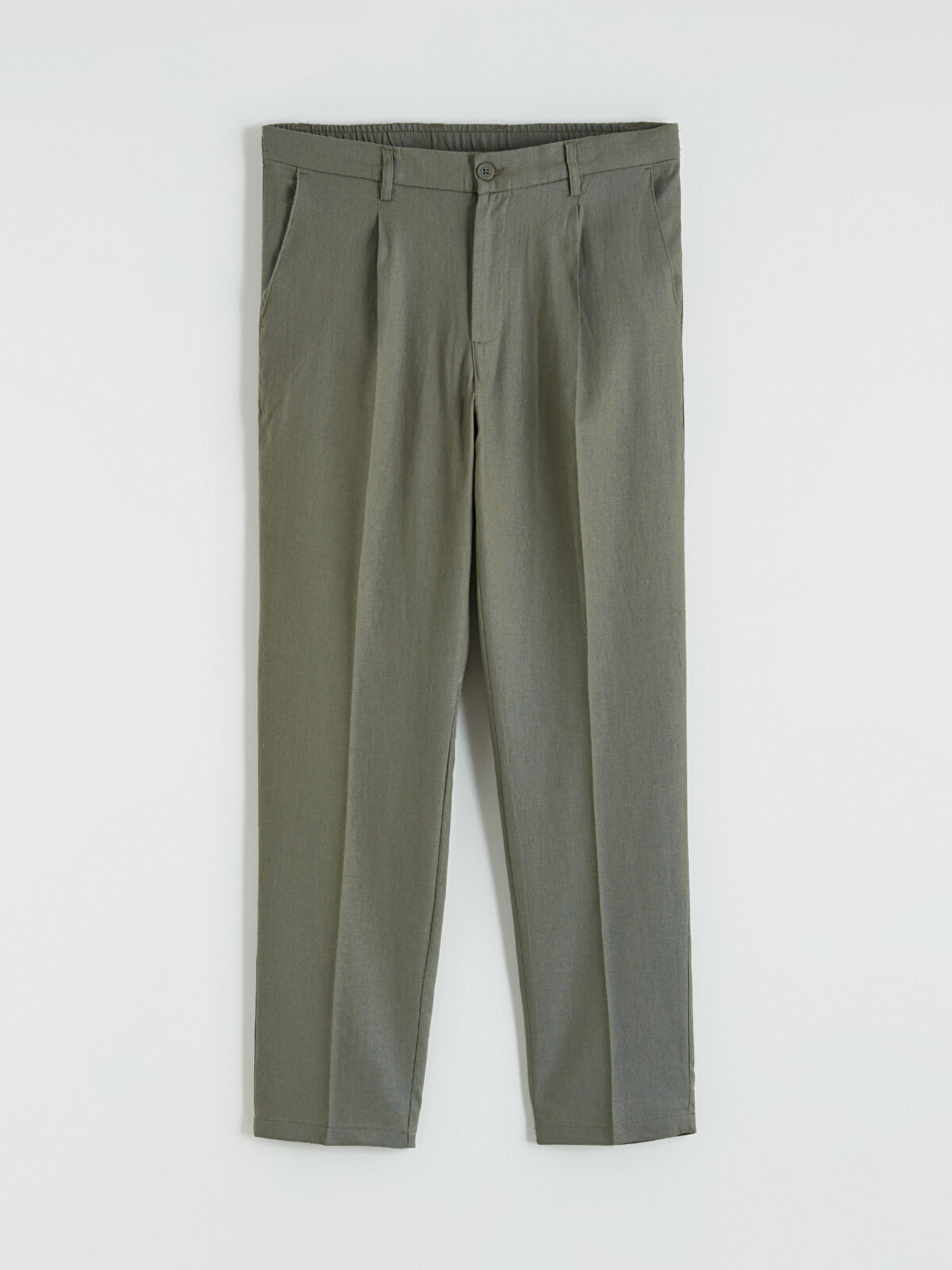 SOUTHBLUE Regular Fit Linen Blend Men's Pleated Trousers