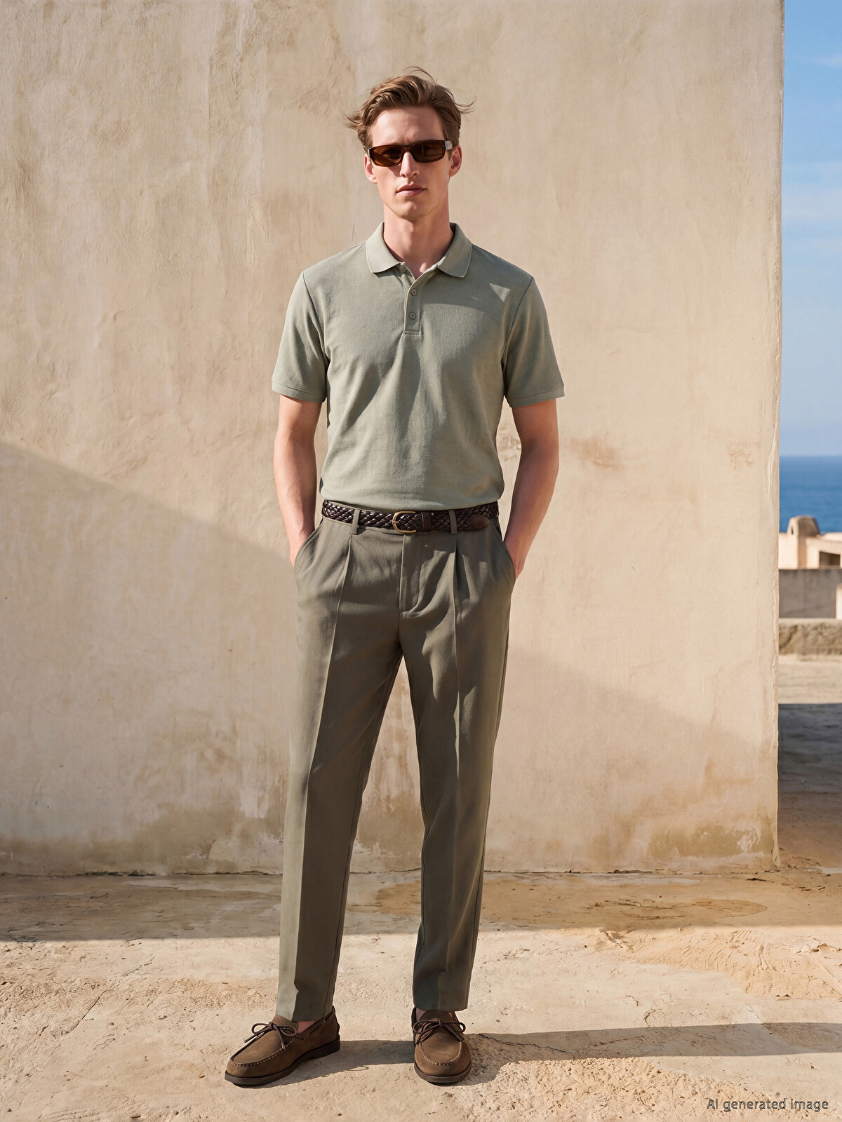 SOUTHBLUE Regular Fit Viscose Men's Pleated Trousers - S6G915Z8